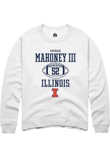 Patrick Mahoney III Rally Mens White Illinois Fighting Illini NIL Sport Icon Crew Sweatshirt