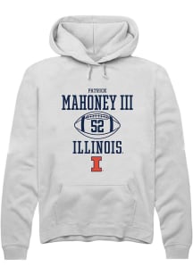 Patrick Mahoney III Rally Mens White Illinois Fighting Illini NIL Sport Icon Hooded Sweatshirt