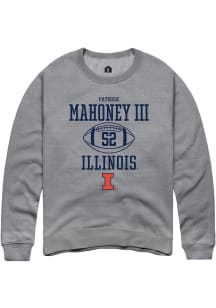 Patrick Mahoney III Rally Mens Graphite Illinois Fighting Illini NIL Sport Icon Crew Sweatshirt