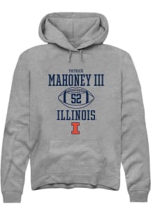 Patrick Mahoney III Rally Mens Graphite Illinois Fighting Illini NIL Sport Icon Hooded Sweatshir..