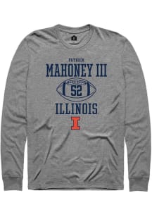 Patrick Mahoney III Rally Mens Graphite Illinois Fighting Illini NIL Sport Icon Tee