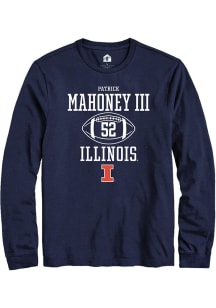 Patrick Mahoney III Rally Mens Navy Blue Illinois Fighting Illini NIL Sport Icon Tee