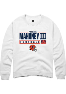 Patrick Mahoney III Rally Mens White Illinois Fighting Illini NIL Stacked Box Crew Sweatshirt