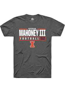 Patrick Mahoney III Dark Grey Illinois Fighting Illini NIL Stacked Box Short Sleeve T Shirt