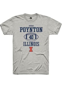 Ronan Poynton Ash Illinois Fighting Illini NIL Sport Icon Short Sleeve T Shirt