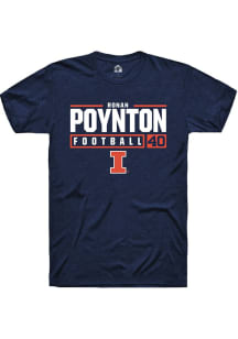 Ronan Poynton Navy Blue Illinois Fighting Illini NIL Stacked Box Short Sleeve T Shirt