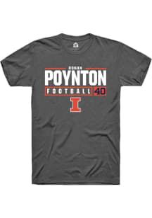 Ronan Poynton Dark Grey Illinois Fighting Illini NIL Stacked Box Short Sleeve T Shirt