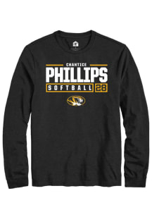 Chantice Phillips  Missouri Tigers Black Rally NIL Stacked Box Long Sleeve T Shirt