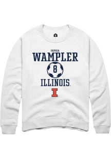 Sophia Wampler Rally Mens White Illinois Fighting Illini NIL Sport Icon Crew Sweatshirt