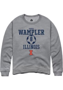 Sophia Wampler Rally Mens Graphite Illinois Fighting Illini NIL Sport Icon Crew Sweatshirt