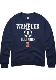 Sophia Wampler Rally Mens Navy Blue Illinois Fighting Illini NIL Sport Icon Crew Sweatshirt