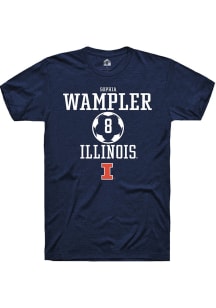 Sophia Wampler Navy Blue Illinois Fighting Illini NIL Sport Icon Short Sleeve T Shirt