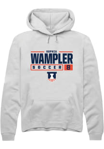 Sophia Wampler Rally Mens White Illinois Fighting Illini NIL Stacked Box Hooded Sweatshirt