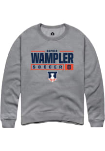 Sophia Wampler Rally Mens Graphite Illinois Fighting Illini NIL Stacked Box Crew Sweatshirt