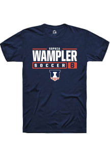 Sophia Wampler Navy Blue Illinois Fighting Illini NIL Stacked Box Short Sleeve T Shirt