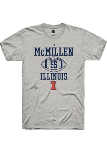Tj McMillen  Illinois Fighting Illini Ash Rally NIL Sport Icon Short Sleeve T Shirt