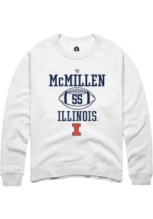 Tj McMillen Rally Mens White Illinois Fighting Illini NIL Sport Icon Crew Sweatshirt