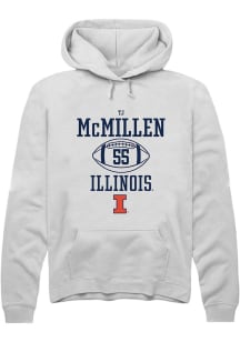 Tj McMillen Rally Mens White Illinois Fighting Illini NIL Sport Icon Hooded Sweatshirt