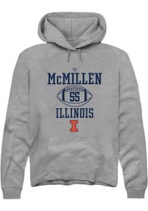 Tj McMillen Rally Mens Graphite Illinois Fighting Illini NIL Sport Icon Hooded Sweatshirt