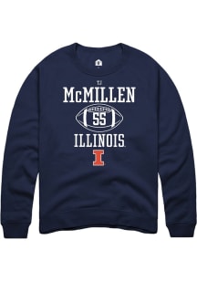 Tj McMillen Rally Mens Navy Blue Illinois Fighting Illini NIL Sport Icon Crew Sweatshirt