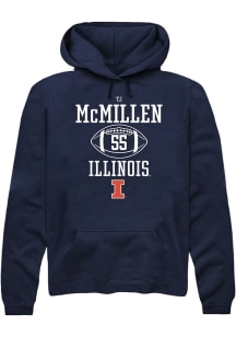 Tj McMillen Rally Mens Navy Blue Illinois Fighting Illini NIL Sport Icon Hooded Sweatshirt