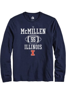 Tj McMillen  Illinois Fighting Illini Navy Blue Rally NIL Sport Icon Long Sleeve T Shirt