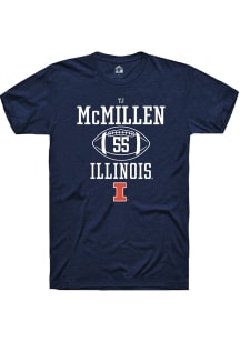 Tj McMillen  Illinois Fighting Illini Navy Blue Rally NIL Sport Icon Short Sleeve T Shirt
