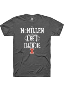 Tj McMillen  Illinois Fighting Illini Dark Grey Rally NIL Sport Icon Short Sleeve T Shirt