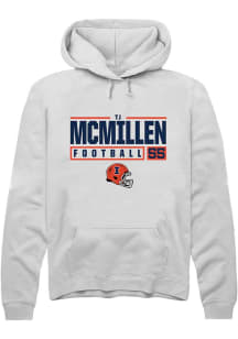 Tj McMillen Rally Mens White Illinois Fighting Illini NIL Stacked Box Hooded Sweatshirt