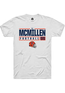 Tj McMillen White Illinois Fighting Illini NIL Stacked Box Short Sleeve T Shirt