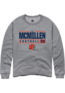 Tj McMillen Rally Mens Graphite Illinois Fighting Illini NIL Stacked Box Crew Sweatshirt