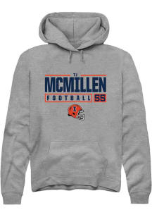 Tj McMillen Rally Mens Graphite Illinois Fighting Illini NIL Stacked Box Hooded Sweatshirt