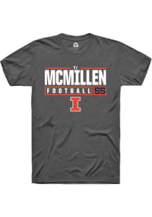 Tj McMillen  Illinois Fighting Illini Dark Grey Rally NIL Stacked Box Short Sleeve T Shirt
