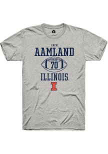 Zachary Aamland  Illinois Fighting Illini Ash Rally NIL Sport Icon Short Sleeve T Shirt