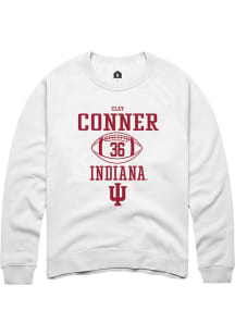 Clay Conner Rally Mens White Indiana Hoosiers NIL Sport Icon Crew Sweatshirt