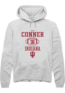 Clay Conner Rally Mens White Indiana Hoosiers NIL Sport Icon Hooded Sweatshirt