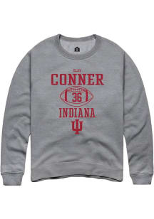 Clay Conner Rally Mens Graphite Indiana Hoosiers NIL Sport Icon Crew Sweatshirt