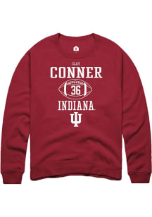 Clay Conner Rally Mens Red Indiana Hoosiers NIL Sport Icon Crew Sweatshirt