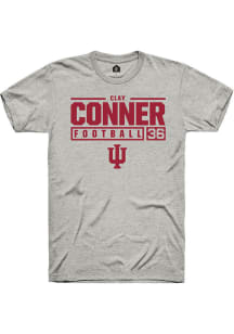 Clay Conner Ash Indiana Hoosiers NIL Stacked Box Short Sleeve T Shirt