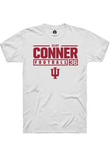 Clay Conner White Indiana Hoosiers NIL Stacked Box Short Sleeve T Shirt