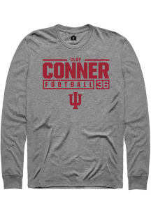 Clay Conner Rally Mens Graphite Indiana Hoosiers NIL Stacked Box Tee