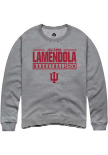 Julianna LaMendola Rally Mens Graphite Indiana Hoosiers NIL Stacked Box Crew Sweatshirt