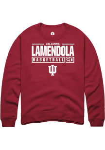 Julianna LaMendola Rally Mens Red Indiana Hoosiers NIL Stacked Box Crew Sweatshirt