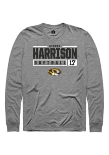 Cierra Harrison  Missouri Tigers Grey Rally NIL Stacked Box Long Sleeve T Shirt