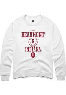 Lenée Beaumont Rally Mens White Indiana Hoosiers NIL Sport Icon Crew Sweatshirt