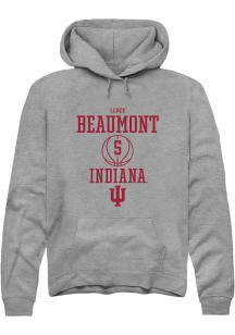 Lenée Beaumont Rally Mens Graphite Indiana Hoosiers NIL Sport Icon Hooded Sweatshirt