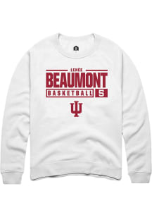 Lenée Beaumont Rally Mens White Indiana Hoosiers NIL Stacked Box Crew Sweatshirt