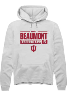 Lenée Beaumont Rally Mens White Indiana Hoosiers NIL Stacked Box Hooded Sweatshirt