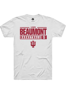 Len√©e Beaumont White Indiana Hoosiers NIL Stacked Box Short Sleeve T Shirt