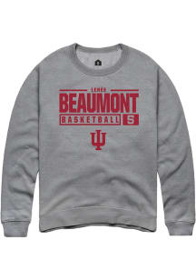 Lenée Beaumont Rally Mens Graphite Indiana Hoosiers NIL Stacked Box Crew Sweatshirt